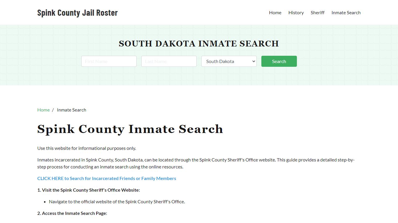 Spink County, SD Detainee Lookup